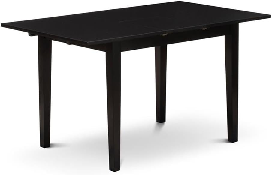 Kitchen Table - a Rectangle Dining Table Top with Butterfly Leaf, 32x54 Inch, Black