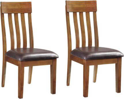 Rake Back 19" Dining Room Chair 2 Count, Medium Brown