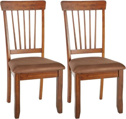 18" Rustic Dining Chair with Cushions, 2 Count, Brown
