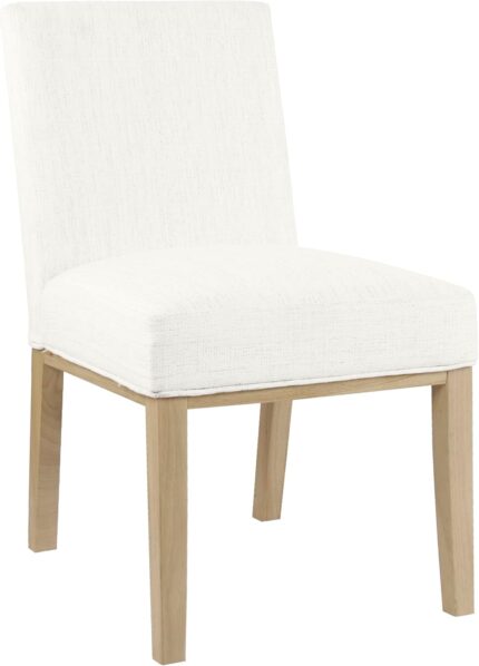 Upholstered Dining Chair - Stain-Resistant Woven Fabric, 19.5" Seat Height, Ideal for 29-31 Inch Tables (Single Pack)
