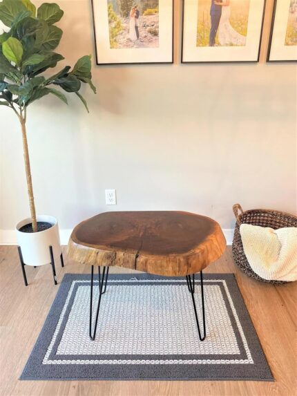 Attractive Live Edge Round Coffee Table Dining Table Corner Table Hallway Table Office Table Counter Table Center Table Side/End Table Bedside Table Home Décor (18" Inches Tall, 66 x 66 Inches)